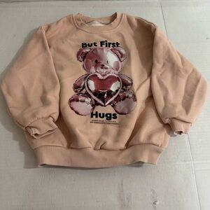 Zara Kids Light Pink Bear Sweater Size 4